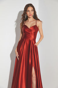 A-Line Satin Slit